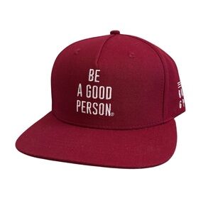 Be A Good Person Signature Snapback Hat - Maroon